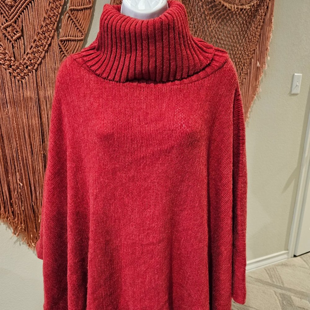 Red Knit Turtleneck Sweater